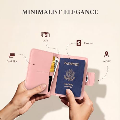 Rfid Passport Holder for Travel Women (Soft Pink)