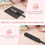 Oversize Silicone Heat Resistant Mat for Hair Tools (Black)