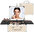 Makeup Bag with LED Mirror (Plaid / Small)
