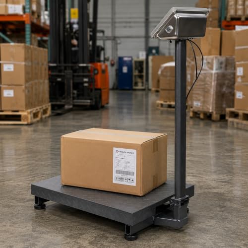 700LB Weight Computing Postal Scale Digital Floor Large Platform Warehouse Shipping LB Price Calculator Luggage Package Shipping Mailing Postal Scale with Accurate LB