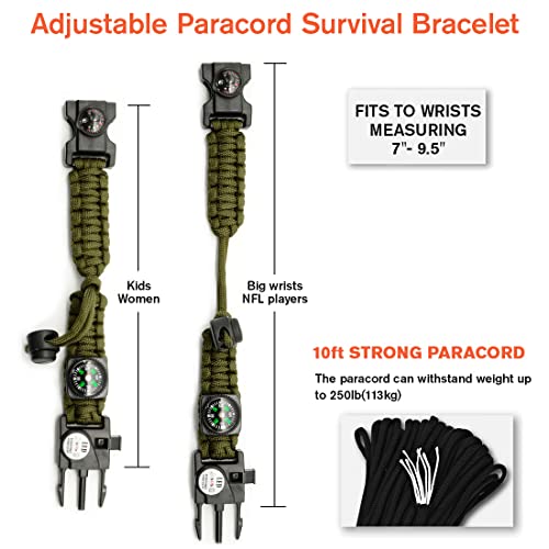 20 in 1 Paracord Bracelet (Green 2PCS)