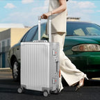 All Aluminum Carry On Luggage 22x14x9 Airline Approved Heavy Duty Hard Shell Suitcases Zipperless Suitcase with TSA Lock (Silver / 20-Inch)
