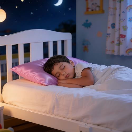 Toddler Pillows with Pillowcases Set (Light Pink (Satin) / 13x18 Inch (Pack of 2))