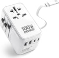 100W GaN Universal Travel Adapter with USB (White)