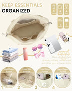 Initial Travel Duffel Bag Sports Gym Bag for Kids Teen Birthday Gifts (Beige / C)