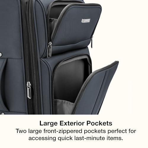 Anzio Softside Expandable Luggage with Spinner Wheels (Dark Grey / 3-Piece Set (22/26/30))