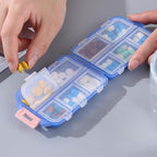 Small Pill Case Travel Pill Box Cute Pill Organizer for Purse Portable Daily Medicine Organizer 10 Compartment Pill Holder for Vitamins (Blue+green)