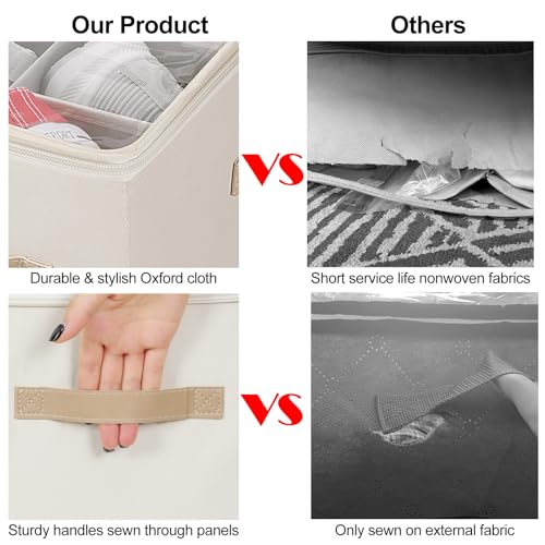 Shoe Organizer for Closet (Beige / Extra Large(26.5''L x 16.54''W x 13.5''H))