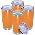 20oz Tumbler Insulated Coffee Tumblers with Lid Stainless Steel Orange 4P (Orange)