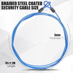 12pack Security Cable Lock (Black,Blue / 7 ft)