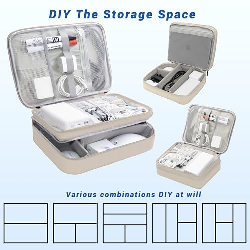 Electronics Organizer (One Size / E1-Three Layer-Beige)