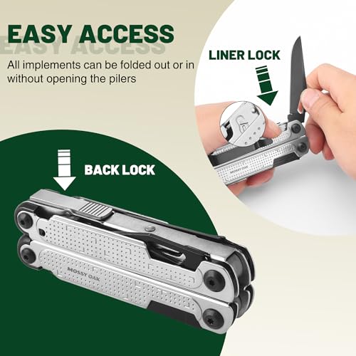 20-in-1 Multitool Pliers with Window Breaker, Stainless Steel (20-in-1, Silver)