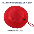 Summer Sun Hat for Men Women UV Protection Safari Hat for Fishing Hiking Outdoor Cowboy Bucket Hat UPF 50+ Red (Large / Red)