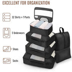 10 Set 8 Set Packing Cubes for Travel Essentials (01 Black)