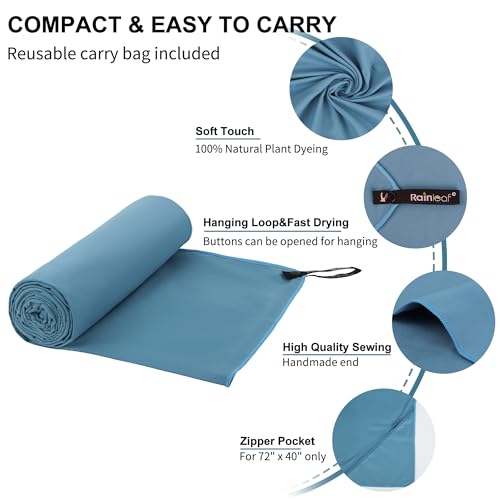Microfiber Towel Quick Dry Camping & Travel & Gym Towel. Compact (Marine Blue / 32.00" x 16.00")