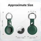 4 Pack Leather Holder Keychain for AirTag 2nd & 1st Gen with Key Ring (Dark Blue/Green/Brown/White)