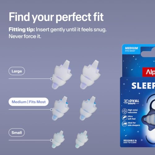 Alpine SleepDeep Reusable Earplugs for Sleeping (M)
