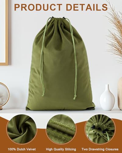 4 Pcs Shoe Bags for Travel (Sage Green / 17.3"x12.6")