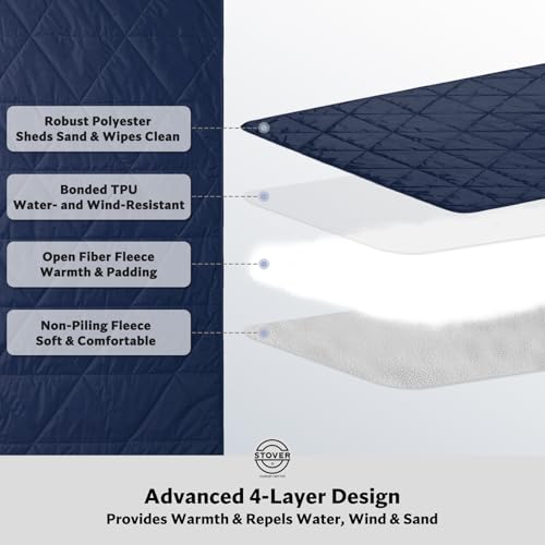Large Waterproof Outdoor Stadium Blanket (01 - Victory Blue)