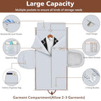 Garment Bag for Travel Convertible Carry on Travel Duffel Bag for Men Women (A01-Off White)