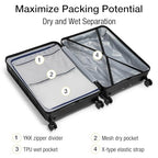 28 Inch Luggage with Wheels Hardshell Large Suitcase Lightweight Big Checked Luggage with TSA Lock Travel Rolling Suitcase for Women Men Black (Black / Checked-Large 28-Inch)