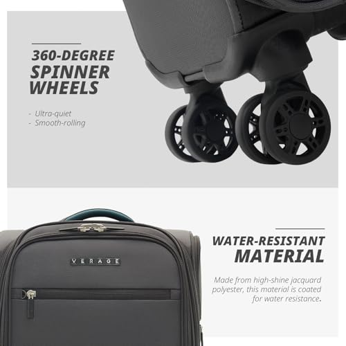 Underseat Carry On Luggage with Wheels (Grey / 14.5-Inch Plus Underseat)