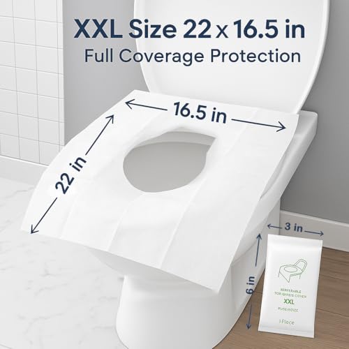 Individually Wrapped XXL Toilet Seat Covers Disposable Flushable for Travel (XXL-30 individual packs)