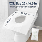 Individually Wrapped XXL Toilet Seat Covers Disposable Flushable for Travel (XXL-30 individual packs)