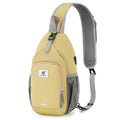 Sling Bag RFID Crossbody Sling Backpack Cross Body Shoulder Bag Travel Hiking Daypack for Women Men (Khaki)