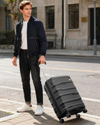 24 Inch Medium Checked Luggage (0-Black / Checked-Medium 24-Inch)