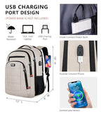 Travel Laptop Backpack for Women (A5-beige / 15.6)