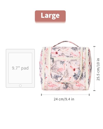 Large Hanging Travel Toiletry Bag for Women (B-Beige Bird / Large)