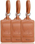 Leather Luggage Tags for Suitcases (Brown)