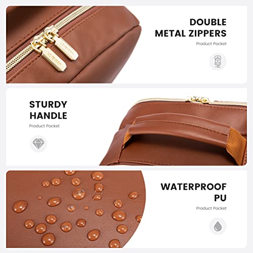 Laptop Backpack Purse for Women (Brown(pu Leather) / 15.6-Inch)