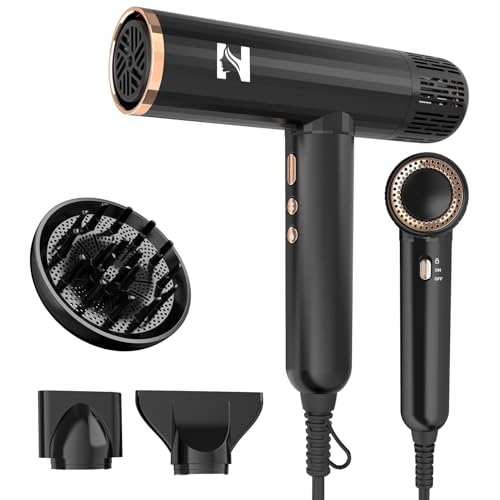 Ionic Hair Dryer with Diffuser (Black&champagne Gold)