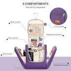 Travel Hanging Toiletry Bag for Women and Men (F - Purple / Extra Large)