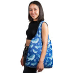 Standard 19L Tote Foldable Packable Reusable Grocery Shopping Bag (Whales)