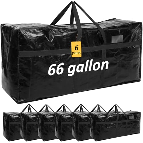 4 Pcs 66 Gallon Extra Large Moving Bags Heavy Duty Storage Bag (66 Gallon / Black)