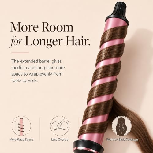 1.5 Inch Curling Wand for Loose Beach Waves (1.5" Pink&Black)