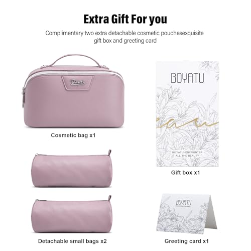 Travel Makeup Bag Cosmetic Bags for Women (L28Purple)