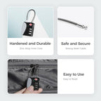 TSA Approved Travel Luggage Locks (Gray / 1 Pack)