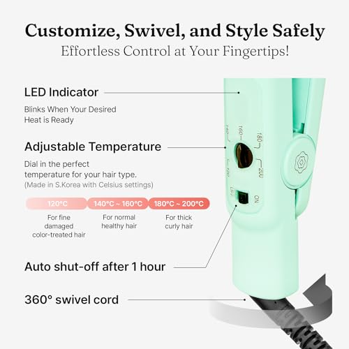 Professional Ceramic Hair Straightener 1 inch (1 inch / Mint Chip)