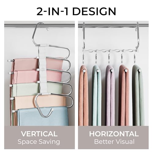 Pants Hangers Space Saving (White / 4 Pack)