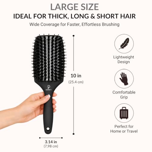 Curved Vented for Blow Drying (Black / Large)