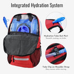 20L Hiking Backpack Daypack (Red / 3L Bladder)