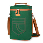 4 Bottle Wine Tote Carrier (Green / 4 Bottle-without front pocket)