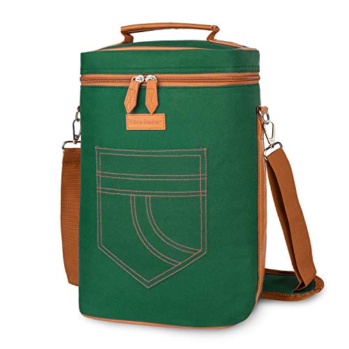 4 Bottle Wine Tote Carrier (Green / 4 Bottle-without front pocket)