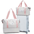 GreyPink Travel Duffel Gym Tote Bag (A97-greypink-expandable / X-large)