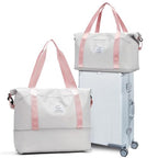GreyPink Travel Duffel Gym Tote Bag (A97-greypink-expandable / X-large)