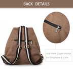 Women Canvas Backpack Daypack Casual Shoulder Bag (Brown)